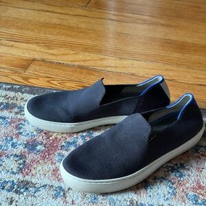 Rothy's Navy Slip-On Sneakers with White Sole